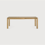 Featuring Oak Slice Extendable Dining Table by Ethnicraft at Amethyst Home. This Oak Slice Extendable Dining Table bevelled edges give it a unique character, but there's also a little extra added. This table can easily be extended without interruption of the wood grain pattern -- perfect for gathering your family or friends for hosting parties or the holidays.  Amethyst Home provides interior design, new home construction design consulting, vintage area rugs, and lighting in the Boston metro area.