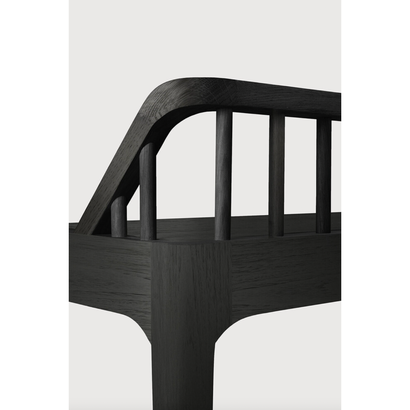 Featuring Oak Spindle Bench - Black by Ethnicraft at Amethyst Home. Wherever you choose to place it, this Oak Spindle Bench - Black in solid oak is a striking piece. We'd love to see this styled with an Amethyst Pillow in your entryway, bedroom, or other space! 
Dimensions: 59.5"w x 14"d x 24"h Seat Height: 18"Weight: 28 lbs
Material: Oak, 100% Solid .  Amethyst Home provides interior design, new home construction design consulting, vintage area rugs, and lighting in the Salt Lake City metro area.