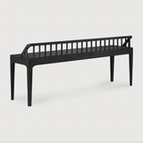Featuring Oak Spindle Bench - Black by Ethnicraft at Amethyst Home. Wherever you choose to place it, this Oak Spindle Bench - Black in solid oak is a striking piece. We'd love to see this styled with an Amethyst Pillow in your entryway, bedroom, or other space! 
Dimensions: 59.5"w x 14"d x 24"h Seat Height: 18"Weight: 28 lbs
Material: Oak, 100% Solid .  Amethyst Home provides interior design, new home construction design consulting, vintage area rugs, and lighting in the Salt Lake City metro area.