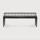 Featuring Oak Spindle Bench - Black by Ethnicraft at Amethyst Home. Wherever you choose to place it, this Oak Spindle Bench - Black in solid oak is a striking piece. We'd love to see this styled with an Amethyst Pillow in your entryway, bedroom, or other space! 
Dimensions: 59.5"w x 14"d x 24"h Seat Height: 18"Weight: 28 lbs
Material: Oak, 100% Solid WoodFini.  Amethyst Home provides interior design, new home construction design consulting, vintage area rugs, and lighting in the Austin metro area.