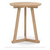 Featuring Oak Tripod Side Table by Ethnicraft at Amethyst Home. The Oak Tripod Side Table is a light, versatile piece that can be used on its own or in a group of several tables. It can easily be moved from room to room, placed next to a chair or a settee, or as a bedside table.
Dimensions: 18.5"w x 18.5"d x 22.5"h Weight: 11 lbs
Material: Oak, 100% soli.  Amethyst Home provides interior design, new home construction design consulting, vintage area rugs, and lighting in the Los Angeles metro area.