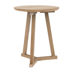 Featuring Oak Tripod Side Table by Ethnicraft at Amethyst Home. The Oak Tripod Side Table is a light, versatile piece that can be used on its own or in a group of several tables. It can easily be moved from room to room, placed next to a chair or a settee, or as a bedside table.
Dimensions: 18.5"w x 18.5"d x 22.5"h Weight: 11 lbs
Material: Oak, 100% solid .  Amethyst Home provides interior design, new home construction design consulting, vintage area rugs, and lighting in the San Diego metro area.