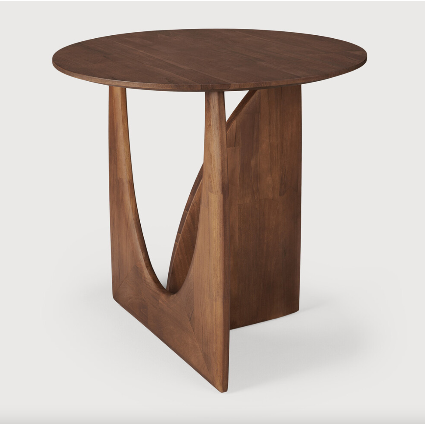 Featuring Teak Geometric Side Table - Brown by Ethnicraft at Amethyst Home. From any angle, the Teak Geometric Side Table does not only look different, it also becomes different. We love seeing this table as a sculptural accent to your living space or office.Designed by Alain van Havre
Dimensions: 20.5"w x 20.5"d x 20"h Weight: 11 lbs
Material: TeakFinish: Var.  Amethyst Home provides interior design, new home construction design consulting, vintage area rugs, and lighting in the Miami metro area.