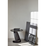 Featuring Teak Oblic Side Table - Black by Ethnicraft at Amethyst Home. We love the unique base of this Teak Oblic Side Table - Black. Place near your sofa, bed side table, or accent chair to completely elevate the space!
Dimensions: 20.5"w x 20.5"d x 19.5"h Weight: 21 lbs
Material: Teak, 100% Solid WoodFinish: Varnished
For regular dusting use a dry cloth. F.  Amethyst Home provides interior design, new home construction design consulting, vintage area rugs, and lighting in the Boston metro area.