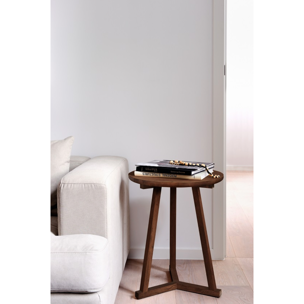 Featuring Teak Tripod Side Table by Ethnicraft at Amethyst Home. We love the versatility of this Teak Tripod Side Table. This can be placed next to a sofa, used as a bedside table, or grouped together with multiple tables for an interesting look!
Dimensions: 18.5"w x 18.5"d x 22.5"h 
Material: Teak Finish: Oiled
For regular dusting use a dry cloth. For cl.  Amethyst Home provides interior design, new home construction design consulting, vintage area rugs, and lighting in the Alpharetta metro area.