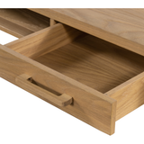 Featuring Armstrong Desk - Burnished Oak by Four Hands at Amethyst Home. With dramatically tapered legs and a slender silhouette, this Armstrong Desk - Burnished Oak is made of light-burnished oak and places a femme, functional twist on mid-century styling. Dual drawers plus an open center cubby for handy office supply storage.
Overall Dimensions: 55.50"W x .  Amethyst Home provides interior design, new home construction design consulting, vintage area rugs, and lighting in the Houston metro area.