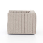 Featuring Augustine Swivel Chair - Orly Natural by Four Hands at Amethyst Home. You will love the dramatic channeling of this Augustine Swivel Chair - Orly Natural. The swivel feature sets this apart from other chairs and is a great choice for any living room or media room. This chair is comfort wrapped in soft linen blend making this everyone's favorite c.  Amethyst Home provides interior design, new home construction design consulting, vintage area rugs, and lighting in the Charlotte metro area.