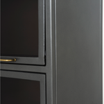 Featuring Aviva Barrister Cabinet by Four Hands at Amethyst Home. Inspired by the stackable barrister-style shelving, iron casing is finished in a gunmetal for a fresh industrial look, with smoked glass panes with flat brass hardware cover door fronts, each lifting to spacious compartments for storage of books and treasures.
Overall Dimensions: 32"W x 15"L.  Amethyst Home provides interior design, new home construction design consulting, vintage area rugs, and lighting in the San Diego metro area.