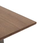 Featuring Brennan Dining Table - Dove Oak by Four Hands at Amethyst Home. This Brennan Dining Table - Dove Oak has a rectangular soft-grey oak tabletop and flaunts its materials' natural graining, for a richly organic takeaway. Wide, plank-style legs of pewter-finished steel features an ombre pattern -- a statement piece for any dining room or kitchen area.  Amethyst Home provides interior design, new home construction design consulting, vintage area rugs, and lighting in the Charlotte metro area.