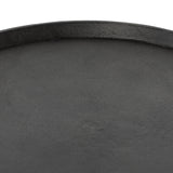 Featuring Cronos End Table - Polished White Marble by Four Hands at Amethyst Home. Simply sophisticated with this Cronos End Table - Polished White Marble. Finished in a polished white, a solid turned marble base supports a tray-style tabletop of grey-hammered iron, spurring beautifully eye-catching contrast for any living room or bedroom. 
Overall Dimens.  Amethyst Home provides interior design, new home construction design consulting, vintage area rugs, and lighting in the Alpharetta metro area.