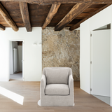 Featuring Dade Outdoor Swivel Chair - Stone Grey by Four Hands at Amethyst Home. This Dade Outdoor Swivel Chair - Stone Grey is a fresh, outdoor-friendly spin on the swivel chair. Removable charcoal slipcover meets style with sensibility. Great in pairs. Cover or store inside during inclement weather and when not in use.
Overall Dimensions: 27"W x 33.75"L .  Amethyst Home provides interior design, new home construction design consulting, vintage area rugs, and lighting in the Park City metro area.