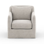Featuring Dade Outdoor Swivel Chair - Stone Grey by Four Hands at Amethyst Home. This Dade Outdoor Swivel Chair - Stone Grey is a fresh, outdoor-friendly spin on the swivel chair. Removable charcoal slipcover meets style with sensibility. Great in pairs. Cover or store inside during inclement weather and when not in use.
Overall Dimensions: 27"W x 33.75".  Amethyst Home provides interior design, new home construction design consulting, vintage area rugs, and lighting in the Los Angeles metro area.