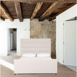 Featuring Daphne Bed - Cambric Ivory by Four Hands at Amethyst Home. We love the tall, elegant look of this Daphne Bed - Cambric Ivory. Horizontal channeling lends a linear, textured look to luxurious performance-grade upholstery - sure to elevate the look of any bedroom!
Colors: Cambric Ivory, AlmondMaterials: 90% Pl, 10% Li, Solid ParawoodFabric: Perfo.  Amethyst Home provides interior design, new home construction design consulting, vintage area rugs, and lighting in the Kansas City metro area.