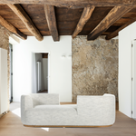 Featuring Deandra Tete a Tete Chaise - Merino Cotton by Four Hands at Amethyst Home. Modern European inspiration and plush curves come head to head in this stylish Deandra Tete a Tete Chaise - Merino Cotton. Upholstered in a soft liquid-repellent performance fabric that feels both casual and elevated, this is the perfect choice for families with kids or pets.  Amethyst Home provides interior design, new home construction design consulting, vintage area rugs, and lighting in the Seattle metro area.