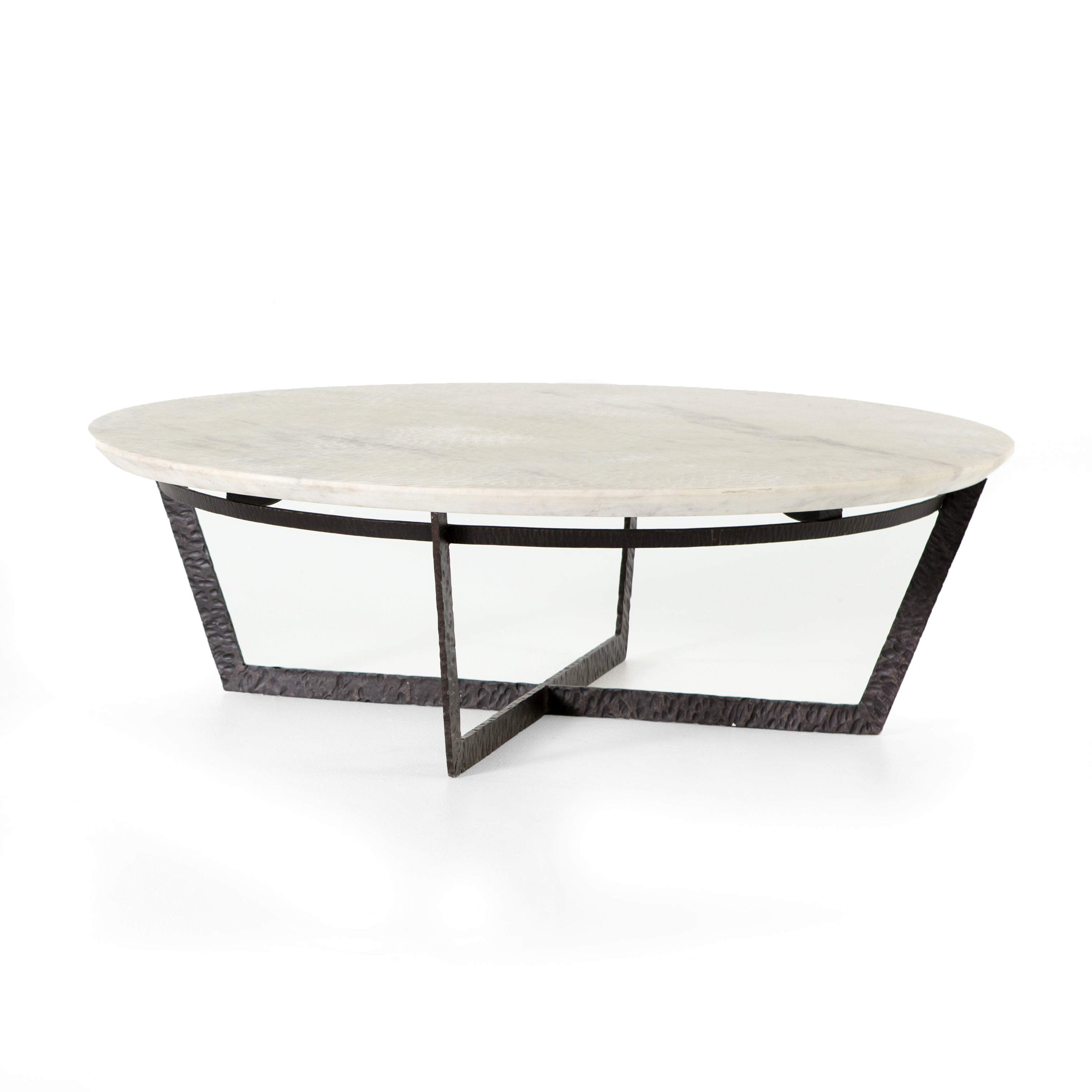 Featuring Felix Round Coffee Table - Sandblasted White Marble by Four Hands at Amethyst Home. We love the textured top and geometric base of this Felix Round Coffee Table - Sandblasted White Marble. Place in your living room or lounge area to bring a sophisticated look to the space. 
Overall Dimensions: 48"W x 48"L x 15"H
Colors: Rustic Fossil, Sandblasted Wh.  Amethyst Home provides interior design, new home construction design consulting, vintage area rugs, and lighting in the Dallas metro area.