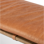 Featuring Gabine Accent Bench - Brandy by Four Hands at Amethyst Home. Airy, black-finished iron legs support a nettlewood dining bench of a chic, comfy layer of brandy top-grain leather on this Gabine Accent Bench - Brandy. A handsome piece to add to any bedroom, living room, or entryway. 
Overall Dimensions: 72"W x 18"L x 22"H
Colors: Midnight Iron, Toas.  Amethyst Home provides interior design, new home construction design consulting, vintage area rugs, and lighting in the Charlotte metro area.