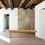 Featuring Gabine Accent Bench - Brandy by Four Hands at Amethyst Home. Airy, black-finished iron legs support a nettlewood dining bench of a chic, comfy layer of brandy top-grain leather on this Gabine Accent Bench - Brandy. A handsome piece to add to any bedroom, living room, or entryway. 
Overall Dimensions: 72"W x 18"L x 22"H
Colors: Midnight Iron, Toasted.  Amethyst Home provides interior design, new home construction design consulting, vintage area rugs, and lighting in the Austin metro area.