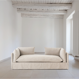 Featuring Mina Chaise - Valley Nimbus by Four Hands at Amethyst Home. Sophisticated and oh so comfortable -- the Mina chaise is a dream.  Beautiful, performance light linen blend fabric in a slipcover makes this piece feel like a cloud.
Overall Dimensions: 88"W x 40"L x 31"HMaterials: 53%Pl, 35%Vi, 12%Li, Solid BanakFabric: PerformanceWeight: 150.35 lbVolume: .  Amethyst Home provides interior design, new home construction design consulting, vintage area rugs, and lighting in the Miami metro area.