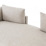 Featuring Mina Chaise - Valley Nimbus by Four Hands at Amethyst Home. Sophisticated and oh so comfortable -- the Mina chaise is a dream.  Beautiful, performance light linen blend fabric in a slipcover makes this piece feel like a cloud.
Overall Dimensions: 88"W x 40"L x 31"HMaterials: 53%Pl, 35%Vi, 12%Li, Solid BanakFabric: PerformanceWeight: 150.35 lb.  Amethyst Home provides interior design, new home construction design consulting, vintage area rugs, and lighting in the Newport Beach metro area.