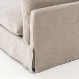 Featuring Mina Chaise - Valley Nimbus by Four Hands at Amethyst Home. Sophisticated and oh so comfortable -- the Mina chaise is a dream.  Beautiful, performance light linen blend fabric in a slipcover makes this piece feel like a cloud.
Overall Dimensions: 88"W x 40"L x 31"HMaterials: 53%Pl, 35%Vi, 12%Li, Solid BanakFabric: PerformanceWeight: 150.35 lbVol.  Amethyst Home provides interior design, new home construction design consulting, vintage area rugs, and lighting in the Des Moines metro area.