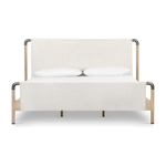 Featuring Harriet Bed by Four Hands at Amethyst Home. We love the mixed materials of this Harriet Bed. Framed by solid oak with rounded iron corners, an upholstered, sling-style headboard brings a light, modern vibe to any bedroom.
Queen Overall Dimensions: 70.50"W x 88.50"L x 51"H
King Overall Dimensions: 86.50"W x 88.50"L x 51"H
Colors: Gibson Wheat, Yucca .  Amethyst Home provides interior design, new home construction design consulting, vintage area rugs, and lighting in the Dallas metro area.
