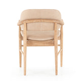 Featuring Josie Dining Chair - Vintage White Wash by Four Hands at Amethyst Home. Mid-century vibes meet modern materials with this Josie Dining Chair - Vintage White Wash. The whitewashed oak frame and float-like seating of top-grain leather add a comfy, light and bright look to any dining room. 
Overall Dimensions: 23"W x 23"L x 32.75"HColors: Harness .  Amethyst Home provides interior design, new home construction design consulting, vintage area rugs, and lighting in the Los Angeles metro area.