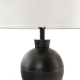 Featuring Kelita Textured Black Table Lamp by Four Hands at Amethyst Home. Textured black aluminum forms a shapely base to beautifully complement a white silk shade with this Kelita Textured Black Table Lamp. A beautiful lamp to place next your bed, sofa, or other area needing extra light.
Overall Dimensions: 16"W x 16"L x 25"H
Colors: Textured Black Alum.  Amethyst Home provides interior design, new home construction design consulting, vintage area rugs, and lighting in the Washington metro area.