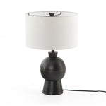 Featuring Kelita Textured Black Table Lamp by Four Hands at Amethyst Home. Textured black aluminum forms a shapely base to beautifully complement a white silk shade with this Kelita Textured Black Table Lamp. A beautiful lamp to place next your bed, sofa, or other area needing extra light.
Overall Dimensions: 16"W x 16"L x 25"H
Colors: Textured Black A.  Amethyst Home provides interior design, new home construction design consulting, vintage area rugs, and lighting in the Newport Beach metro area.
