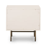 Featuring Luella Nightstand - Matte Alabaster by Four Hands at Amethyst Home. Bring a light look to bedroom styling with this Luella Nightstand - Matte Alabaster. The two-drawer nightstand features woven cane panels and half-moon hardware finished in an aged brass.
Overall Dimensions: 24"W x 18"L x 24"H
Colors: Matte Alabaster, Light Natural Cane, Aged Brass.  Amethyst Home provides interior design, new home construction design consulting, vintage area rugs, and lighting in the Houston metro area.