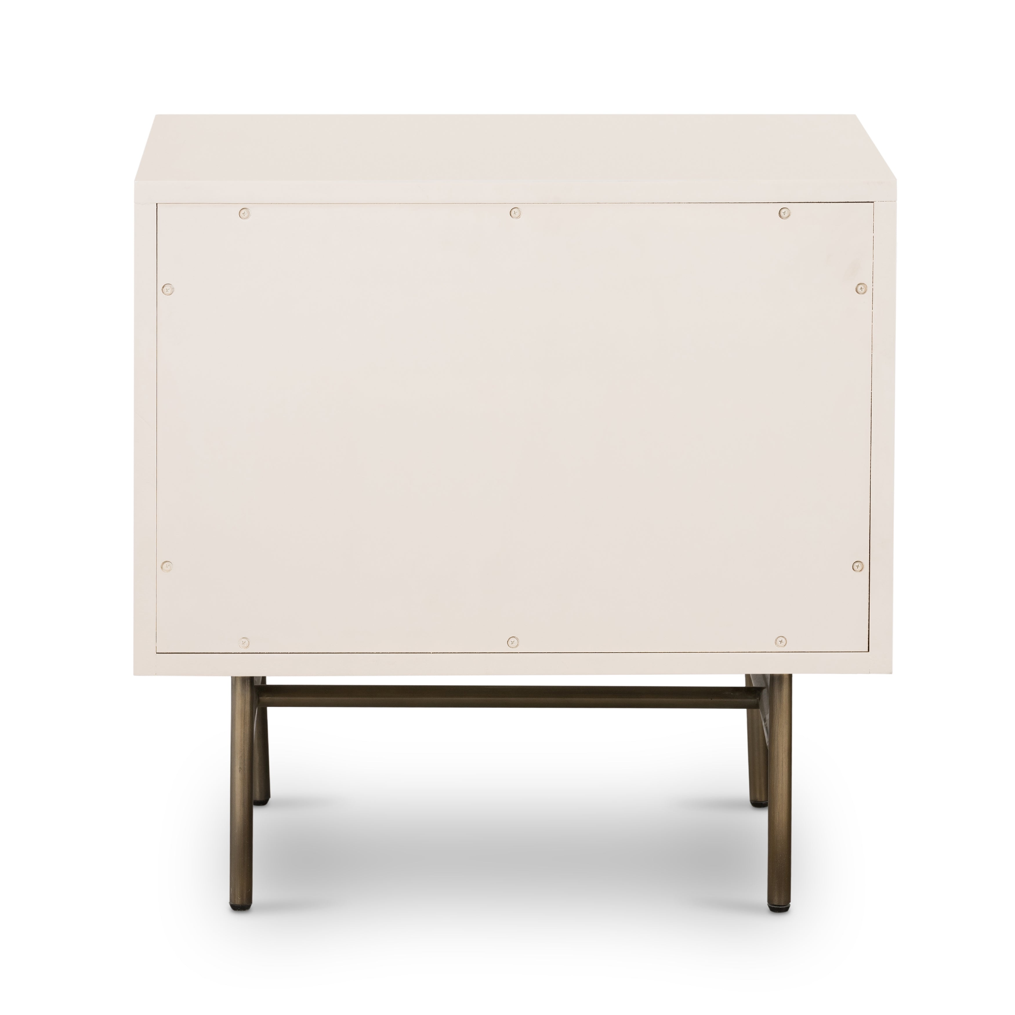 Featuring Luella Nightstand - Matte Alabaster by Four Hands at Amethyst Home. Bring a light look to bedroom styling with this Luella Nightstand - Matte Alabaster. The two-drawer nightstand features woven cane panels and half-moon hardware finished in an aged brass.
Overall Dimensions: 24"W x 18"L x 24"H
Colors: Matte Alabaster, Light Natural Cane, Aged Brass.  Amethyst Home provides interior design, new home construction design consulting, vintage area rugs, and lighting in the Houston metro area.