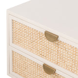 Featuring Luella Nightstand - Matte Alabaster by Four Hands at Amethyst Home. Bring a light look to bedroom styling with this Luella Nightstand - Matte Alabaster. The two-drawer nightstand features woven cane panels and half-moon hardware finished in an aged brass.
Overall Dimensions: 24"W x 18"L x 24"H
Colors: Matte Alabaster, Light Natural Cane, Age.  Amethyst Home provides interior design, new home construction design consulting, vintage area rugs, and lighting in the Salt Lake City metro area.