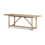 Featuring Mika Dining Table by Four Hands at Amethyst Home. Rustic goes modern with this Mika Dining Table. A triangular stretcher brings architectural interest to this simply styled dining table of white-washed oak.
Overall Dimensions: 84"W x 36"L x 30"H
Colors: Whitewashed Oak VeneerMaterials: Oak VeneerWeight: 119.05 lbVolume: 22.18 cu ftClearance from Floo.  Amethyst Home provides interior design, new home construction design consulting, vintage area rugs, and lighting in the Tampa metro area.