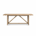 Featuring Mika Dining Table by Four Hands at Amethyst Home. Rustic goes modern with this Mika Dining Table. A triangular stretcher brings architectural interest to this simply styled dining table of white-washed oak.
Overall Dimensions: 84"W x 36"L x 30"H
Colors: Whitewashed Oak VeneerMaterials: Oak VeneerWeight: 119.05 lbVolume: 22.18 cu ftClearance from Fl.  Amethyst Home provides interior design, new home construction design consulting, vintage area rugs, and lighting in the Seattle metro area.