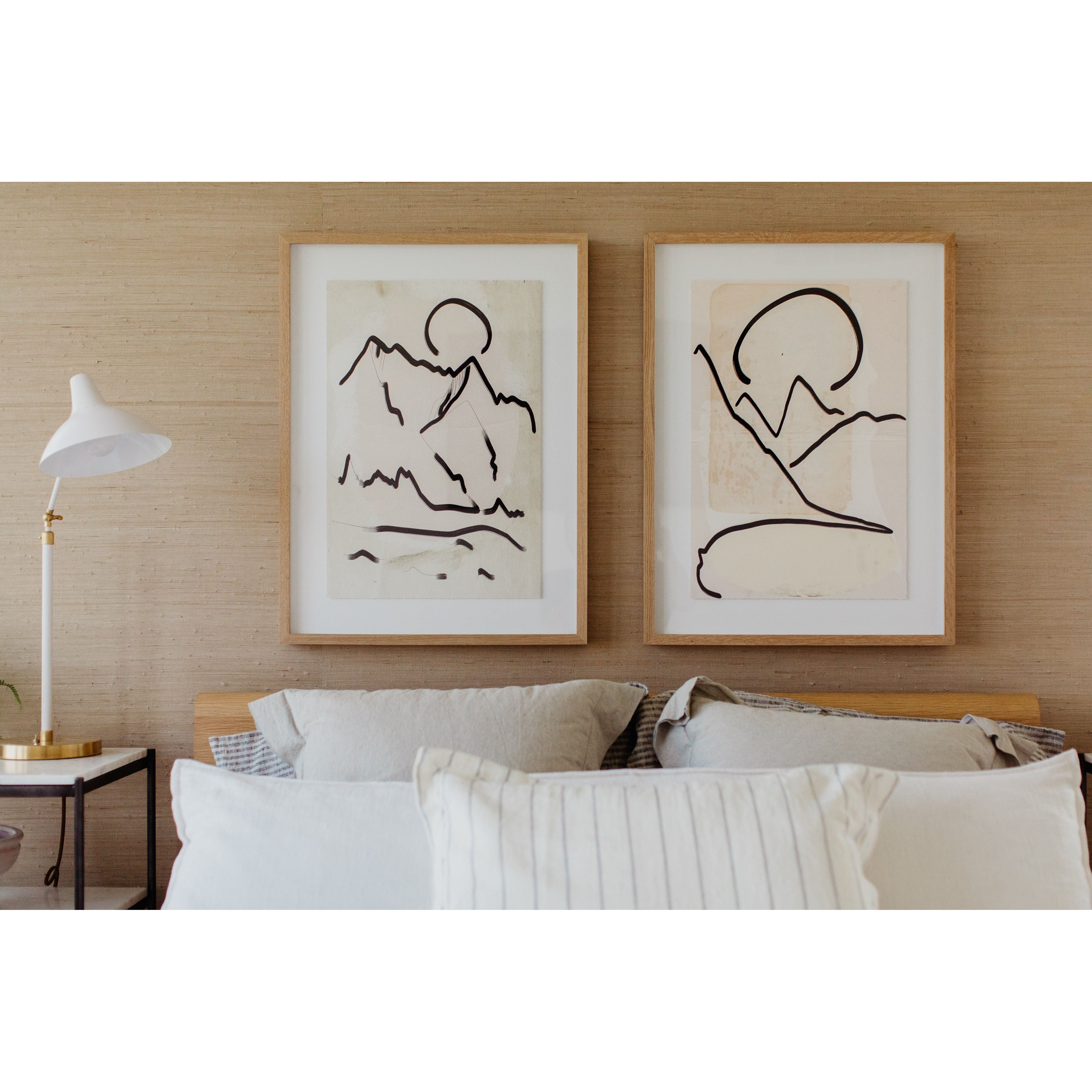 Featuring Mountain High II Art by Four Hands at Amethyst Home. We love the clean contrast Mountain High II Art bings to a space. Original rendering by Bangkok-based art house Coup D'Esprit, this is framed within vertical grain white oak for a museum-quality look.
Compete the look with Mountain High I, III & IV!
Handmade in Austin, Texas, please allow 1-2 .  Amethyst Home provides interior design, new home construction design consulting, vintage area rugs, and lighting in the Des Moines metro area.