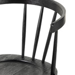 Featuring Naples Dining Chair - Black Oak by Four Hands at Amethyst Home. This Naples Dining Chair - Black Oak is a fresh twist on traditional Windsor-style seating is crafted from solid black-finished oak, for a look that’s always in style.
Overall Dimensions: 20.50"W x 21.50"L x 31.75"HColors: Black Oak, Black Oak VeneerMaterials: Solid Oak, Oak Veneer.  Amethyst Home provides interior design, new home construction design consulting, vintage area rugs, and lighting in the Los Angeles metro area.