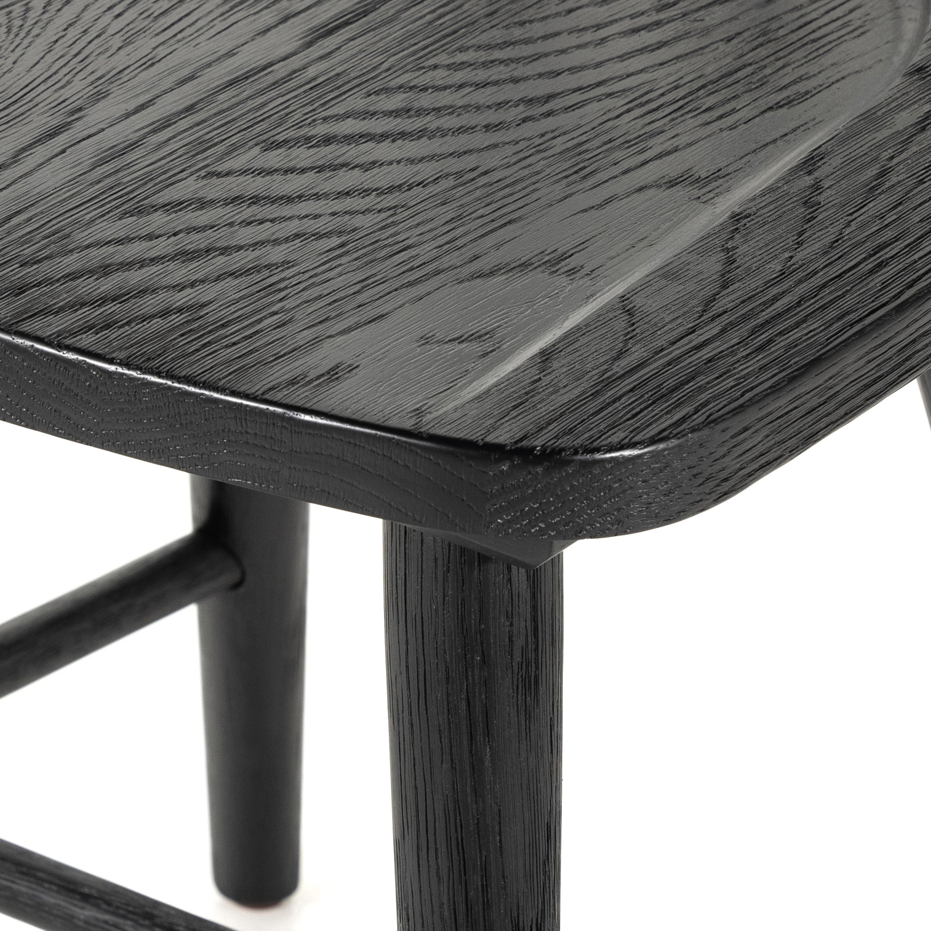 Featuring Naples Dining Chair - Black Oak by Four Hands at Amethyst Home. This Naples Dining Chair - Black Oak is a fresh twist on traditional Windsor-style seating is crafted from solid black-finished oak, for a look that’s always in style.
Overall Dimensions: 20.50"W x 21.50"L x 31.75"HColors: Black Oak, Black Oak VeneerMaterials: Solid Oak, Oak Vene.  Amethyst Home provides interior design, new home construction design consulting, vintage area rugs, and lighting in the Newport Beach metro area.