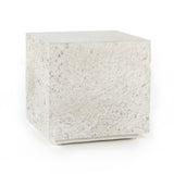 Featuring Otero Outdoor Square End Table by Four Hands at Amethyst Home. We love the textured, cubic look of this Otero Outdoor Square End Table. We'd love to see this featured on your patio, poolside, or other space! Cover or store indoors during inclement weather and when not in use.
Overall Dimensions: 17.75"W x 17.75"L x 18.25"H
Colors: Blanc White, Matte.  Amethyst Home provides interior design, new home construction design consulting, vintage area rugs, and lighting in the Boston metro area.