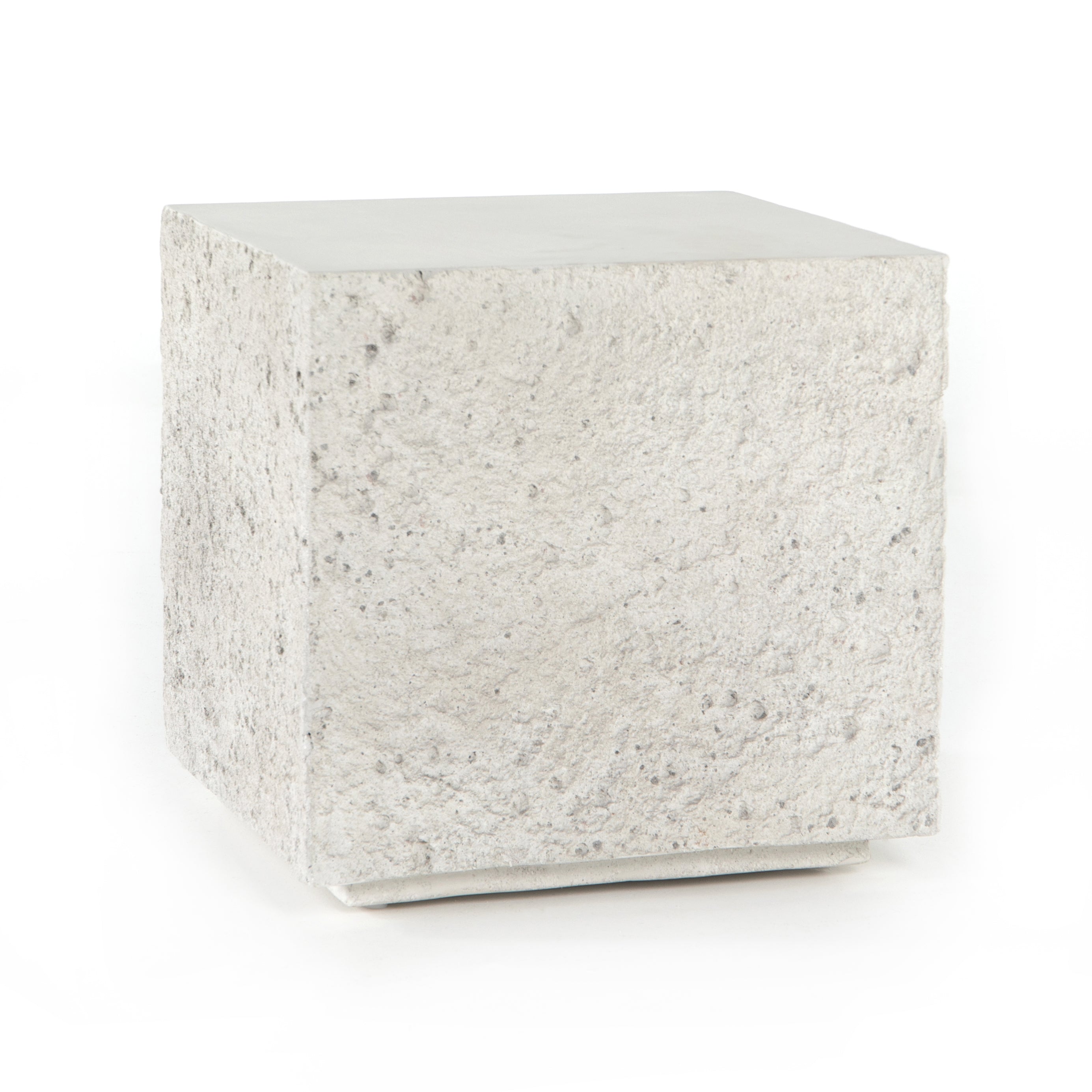 Featuring Otero Outdoor Square End Table by Four Hands at Amethyst Home. We love the textured, cubic look of this Otero Outdoor Square End Table. We'd love to see this featured on your patio, poolside, or other space! Cover or store indoors during inclement weather and when not in use.
Overall Dimensions: 17.75"W x 17.75"L x 18.25"H
Colors: Blanc White, Matte.  Amethyst Home provides interior design, new home construction design consulting, vintage area rugs, and lighting in the Boston metro area.
