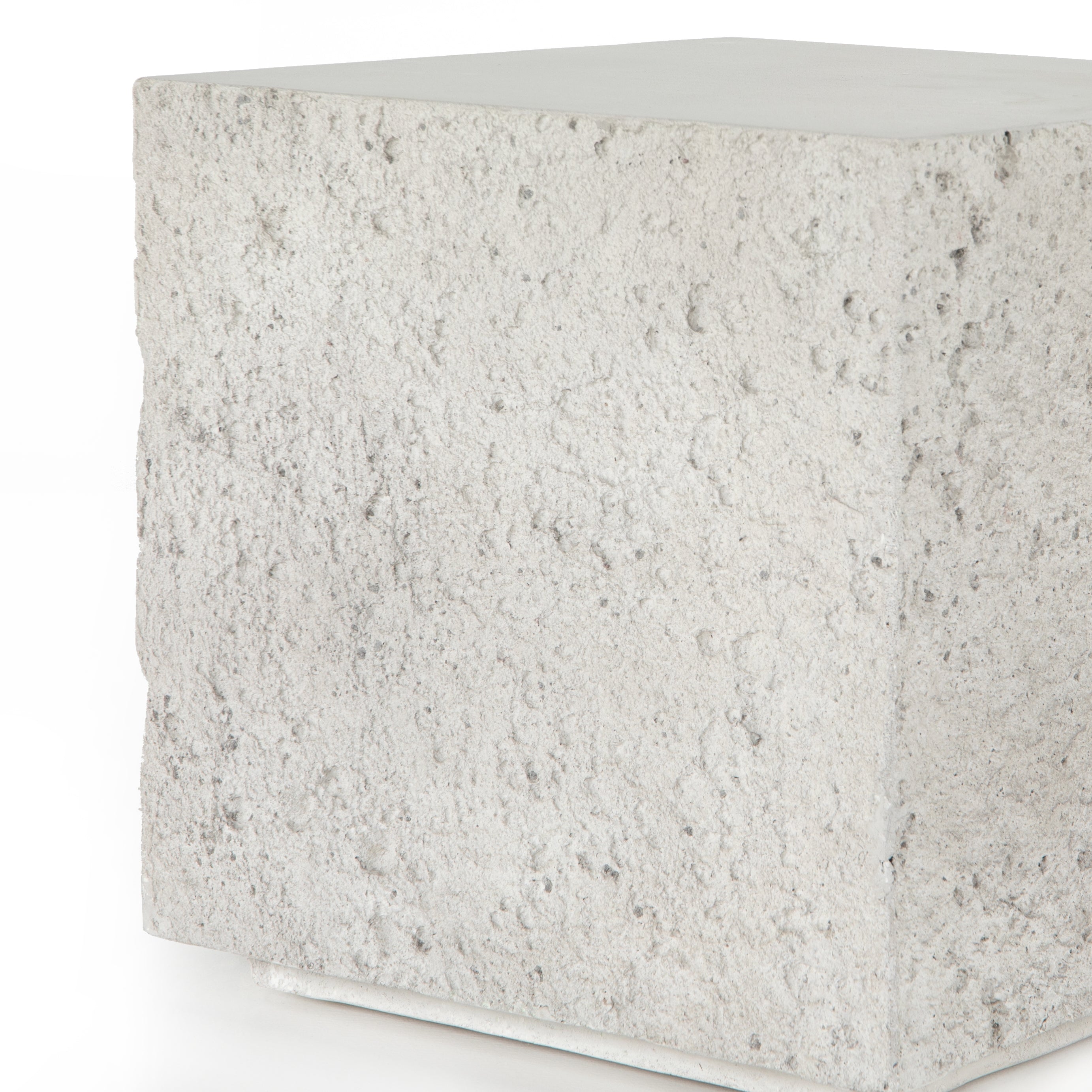 Featuring Otero Outdoor Square End Table by Four Hands at Amethyst Home. We love the textured, cubic look of this Otero Outdoor Square End Table. We'd love to see this featured on your patio, poolside, or other space! Cover or store indoors during inclement weather and when not in use.
Overall Dimensions: 17.75"W x 17.75"L x 18.25"H
Colors: Blanc White, Mat.  Amethyst Home provides interior design, new home construction design consulting, vintage area rugs, and lighting in the Portland metro area.