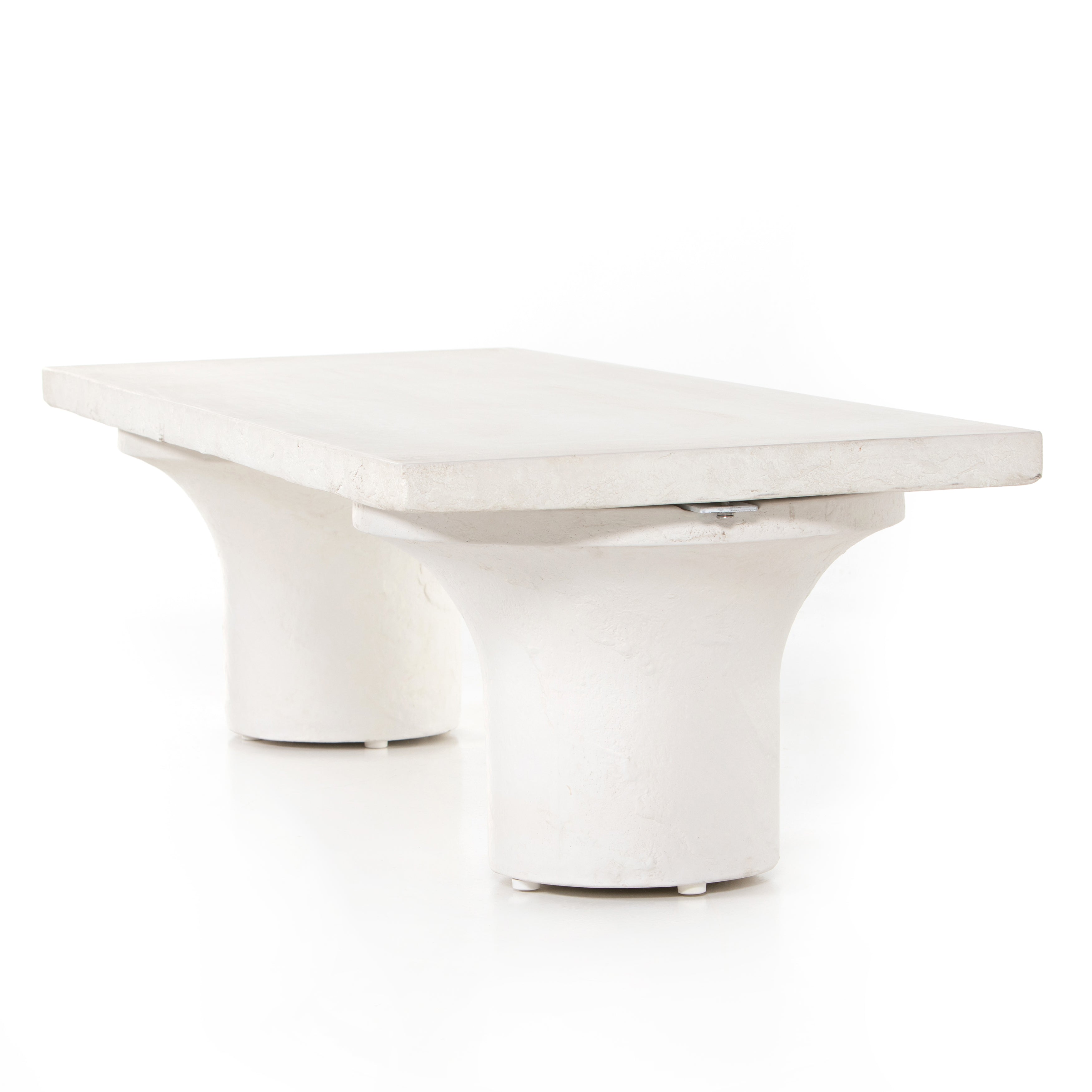 Featuring Parra Coffee Table - Plaster Molded Concrete by Four Hands at Amethyst Home. Make a monolithic statement with this Parra Coffee Table - Plaster Molded Concrete. Made from plaster-molded concrete, the pedestal-style legs support a rectangular tabletop of smooth, white-finished concrete, for a clean, adobe-inspired look.
Overall Dimensions: 59.75"W .  Amethyst Home provides interior design, new home construction design consulting, vintage area rugs, and lighting in the Monterey metro area.