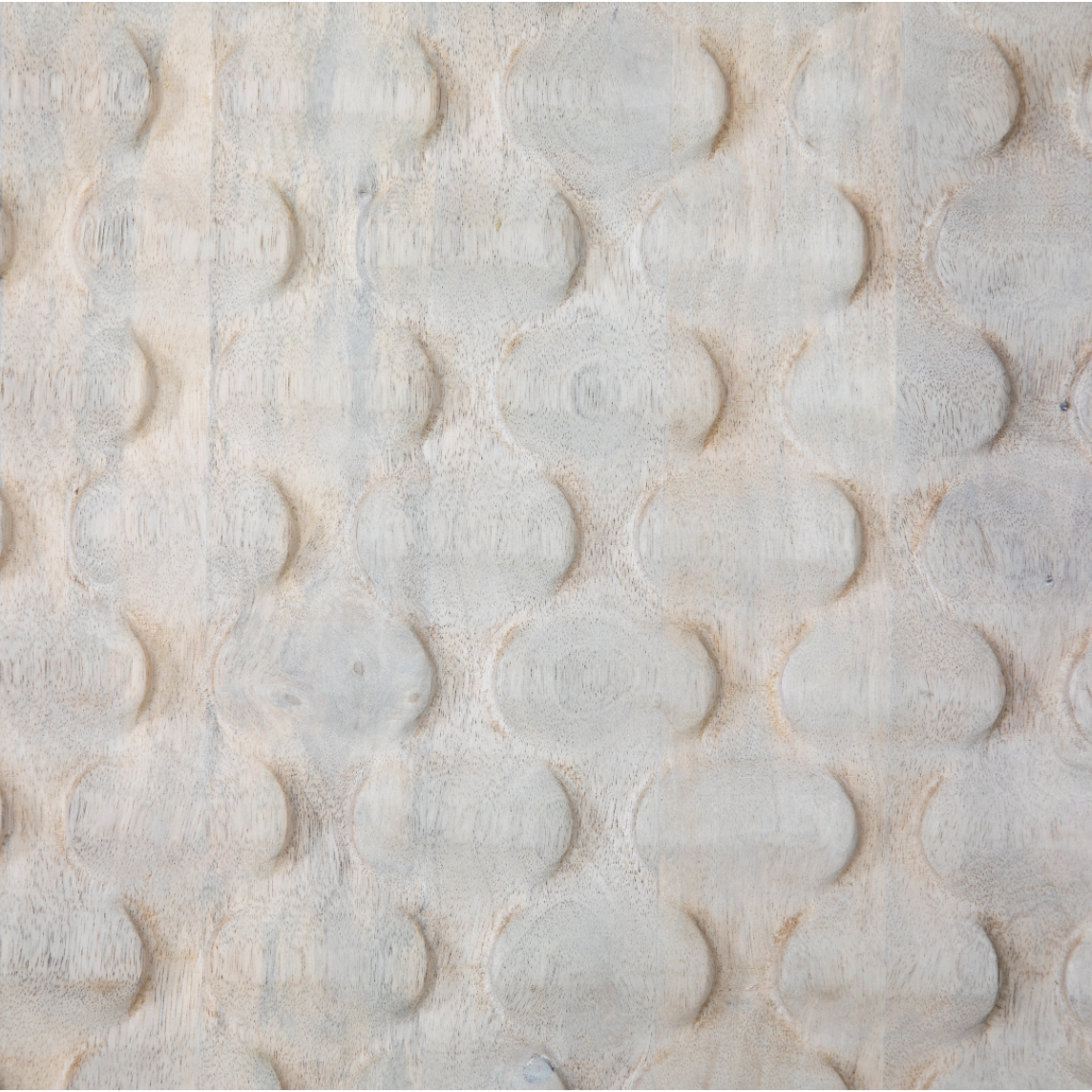 Featuring Rio Media Console - Round Cut White Wash by Four Hands at Amethyst Home. We love the texture of this Rio Media Console - Round Cut White Wash. Made from solid mango with spacious interior shelving and a rear cutout for card management, this is a beautiful piece to add to any living room or entertainment area. 
Overall Dimensions: 82"W x 18.25"L x.  Amethyst Home provides interior design, new home construction design consulting, vintage area rugs, and lighting in the San Diego metro area.