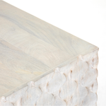 Featuring Rio Media Console - Round Cut White Wash by Four Hands at Amethyst Home. We love the texture of this Rio Media Console - Round Cut White Wash. Made from solid mango with spacious interior shelving and a rear cutout for card management, this is a beautiful piece to add to any living room or entertainment area. 
Overall Dimensions: 82"W x 18.25.  Amethyst Home provides interior design, new home construction design consulting, vintage area rugs, and lighting in the Winter Garden metro area.