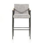 Featuring Rowen Thames Raven Counter Stool by Four Hands at Amethyst Home. We love the textural grey seating upholstered in a high-performance fabric on this Rowen Thames Raven Counter Stool. The angular solid oak arms and black-finished stainless steel framing is perfectly sized to elevate your bar or counter space.
Counter Stool Overall Dimensions: 23"W x 2.  Amethyst Home provides interior design, new home construction design consulting, vintage area rugs, and lighting in the Austin metro area.