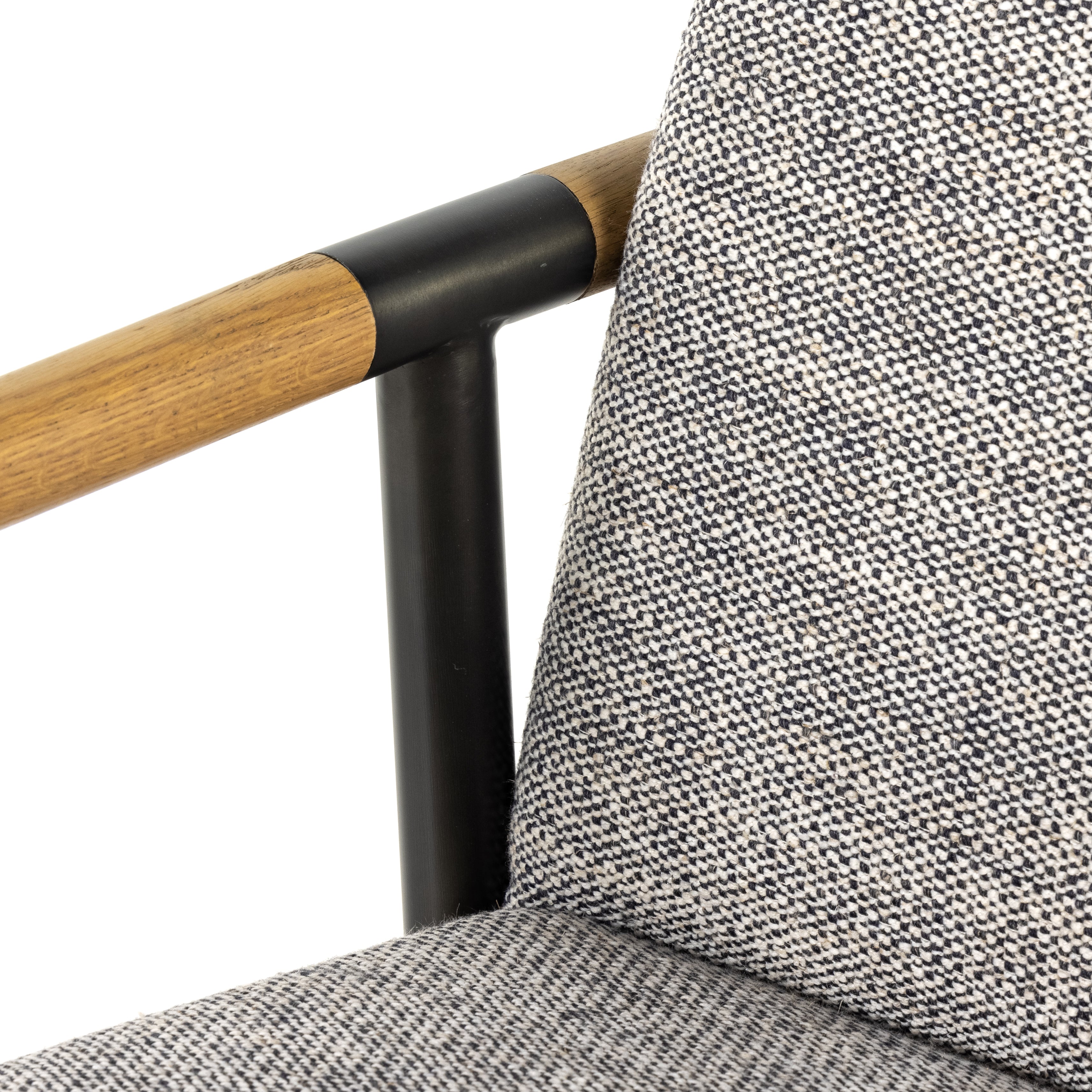 Featuring Rowen Thames Raven Counter Stool by Four Hands at Amethyst Home. We love the textural grey seating upholstered in a high-performance fabric on this Rowen Thames Raven Counter Stool. The angular solid oak arms and black-finished stainless steel framing is perfectly sized to elevate your bar or counter space.
Counter Stool Overall Dimensions: 23"W.  Amethyst Home provides interior design, new home construction design consulting, vintage area rugs, and lighting in the Washington metro area.