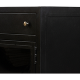 Featuring Shadow Box Media Console Table by Four Hands at Amethyst Home. This Shadow Box Media Console Table gives your inner collector a place to play. Frame prized possessions in a glass enclosure with matte-black metal and brass knobs.
Overall Dimensions: 69"W x 18"L x 29.25"H
Colors: Black, Tempered GlassMaterials: Iron, Tempered GlassWeight: 206.1.  Amethyst Home provides interior design, new home construction design consulting, vintage area rugs, and lighting in the Winter Garden metro area.