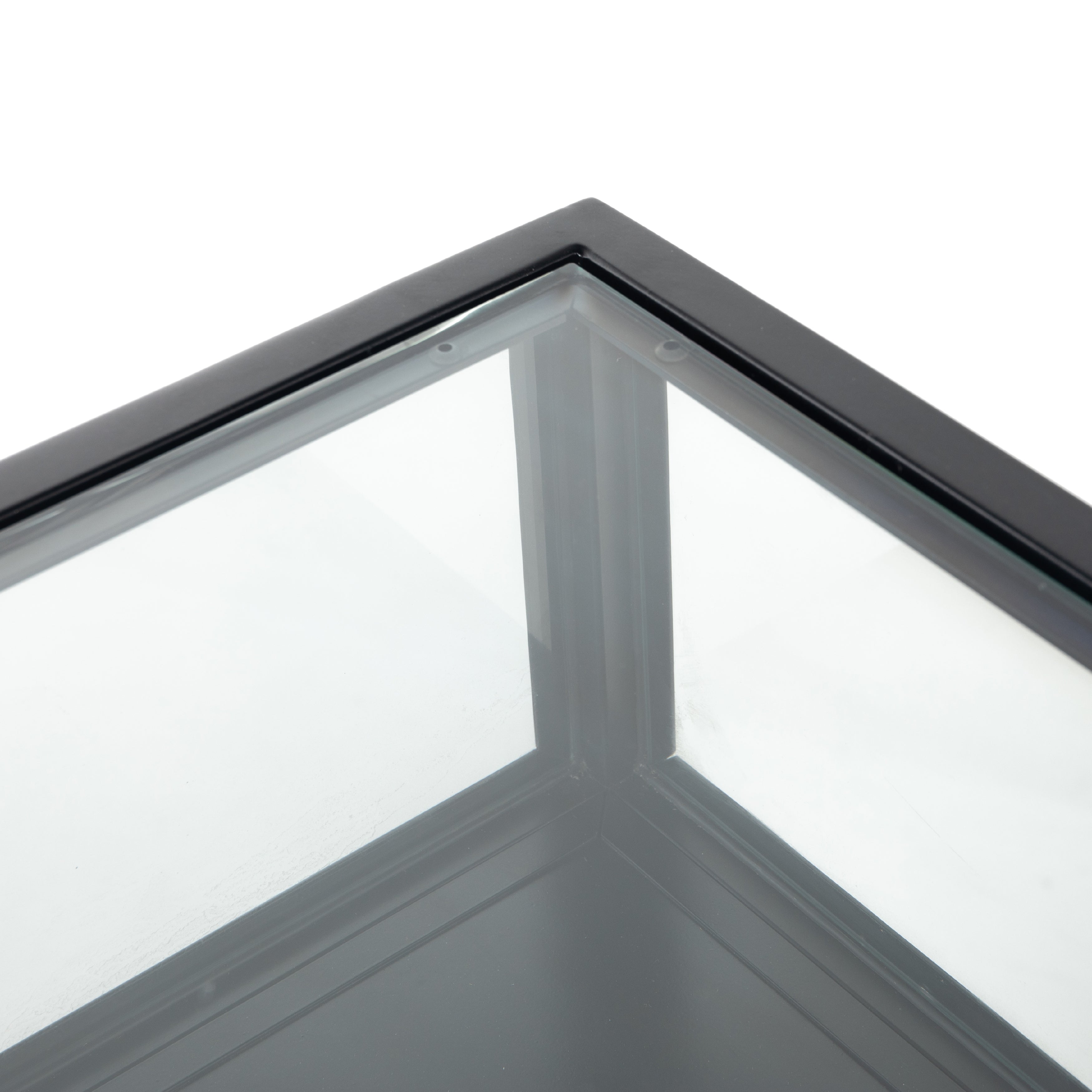 Featuring Shadow Box Sideboard - Black by Four Hands at Amethyst Home. This Shadow Box Sideboard gives your inner collector a place to play. Store prized possessions behind clear glass fronts, with black-finished metal casing and brass hardware for contrast.
Overall Dimensions: 70"W x 17.25"L x 35"H
Colors: Black, Weathered Bronze, Clear Glass, Tempered Glas.  Amethyst Home provides interior design, new home construction design consulting, vintage area rugs, and lighting in the Seattle metro area.