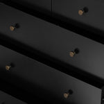 Featuring Soto 5 Drawer Dresser - Black by Four Hands at Amethyst Home. Bring a clean, beautifully industrial look to the bedroom with this Soto 5 Drawer Dresser - Black!  The roomy five-drawer dresser is made from black-finished iron, featuring bronzed iron hardware to elevate the look of any bedroom!
Overall Dimensions: 36"W x 19"L x 38.50"H
Colors: Black,.  Amethyst Home provides interior design, new home construction design consulting, vintage area rugs, and lighting in the Houston metro area.