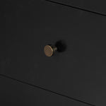 Featuring Soto 5 Drawer Dresser - Black by Four Hands at Amethyst Home. Bring a clean, beautifully industrial look to the bedroom with this Soto 5 Drawer Dresser - Black!  The roomy five-drawer dresser is made from black-finished iron, featuring bronzed iron hardware to elevate the look of any bedroom!
Overall Dimensions: 36"W x 19"L x 38.50"H
Colors: B.  Amethyst Home provides interior design, new home construction design consulting, vintage area rugs, and lighting in the Laguna Beach metro area.