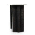 Featuring Terrell Console Table - Raw Black by Four Hands at Amethyst Home. Finished in a raw black, uniquely angular cast aluminum legs, this Terrell Console Table - Raw Black showcases a rectangular tabletop of solid marble in a clean, polished white. We'd love to see this in an entryway or behind a sofa. 
Overall Dimensions: 51"W x 17"L x 31.25"H
Colors.  Amethyst Home provides interior design, new home construction design consulting, vintage area rugs, and lighting in the Charlotte metro area.