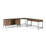 Featuring Trey Desk System - Auburn Poplar by Four Hands at Amethyst Home. This Trey Desk System - Auburn Poplar offers plenty of desk storage by way of three spacious drawers. Metal-secured leather pulls add a textural element of surprise to the drawers for handy storage of legal and letter sized documents - a must have for any office space!
With Filing C.  Amethyst Home provides interior design, new home construction design consulting, vintage area rugs, and lighting in the Charlotte metro area.